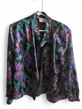Vintage Peters & Ashley Woolite Floral Paisley Blouse - Size 12